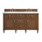 James Martin Vanities 60'' Double Vanity, Mid-Century Walnut w/ 3 CM White Zeus Quartz Top 424-V60D-WLT-3WZ - alternate 1